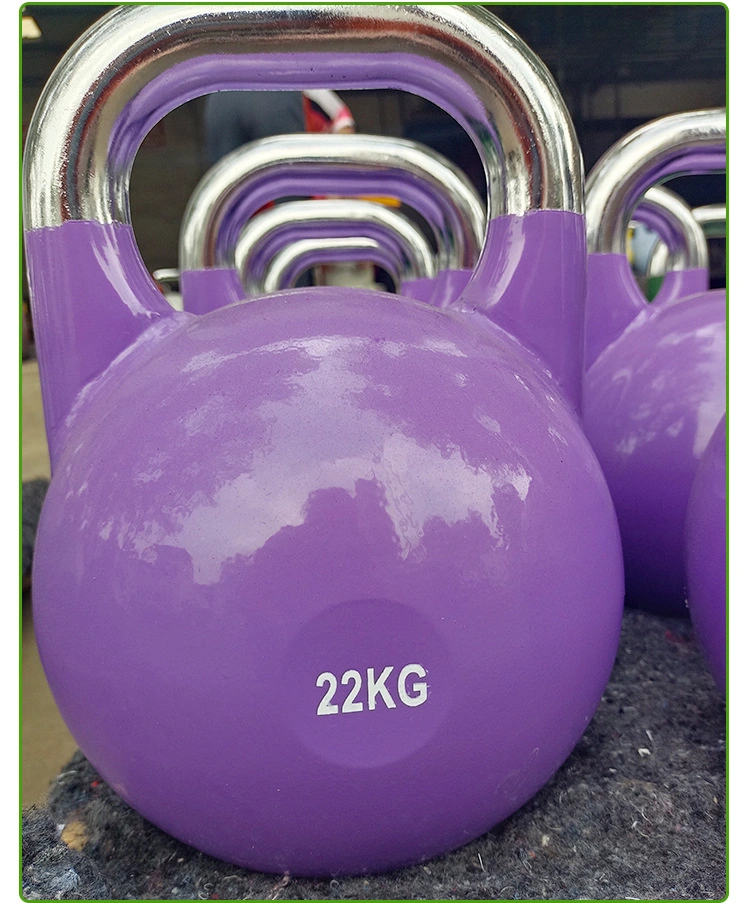 China Cheap Price Color Powder Painted Cast Iron Gym Power Equipment Multifunctional Fitness Kettlebell